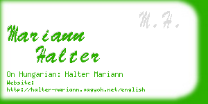 mariann halter business card